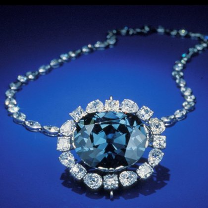 Tonec™ blue Hope diamond Bombarded with ultraviolet light